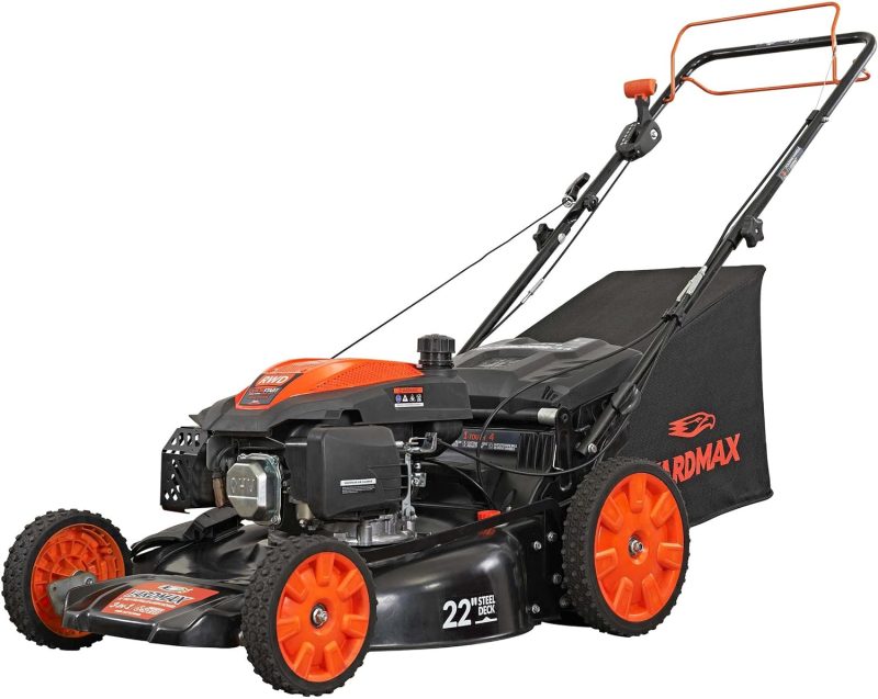 YARDMAX 22 in. 201cc Select PACE 6 Speed CVT High Wheel RWD 3-in-1 Gas Walk Behind Self Propelled Lawn Mower, Black - Image 2