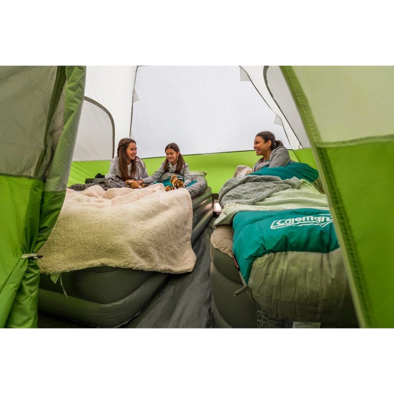 Coleman Evanston 6-Person Dome Tent with Screen Room, 2 Rooms, Green - 图片 3