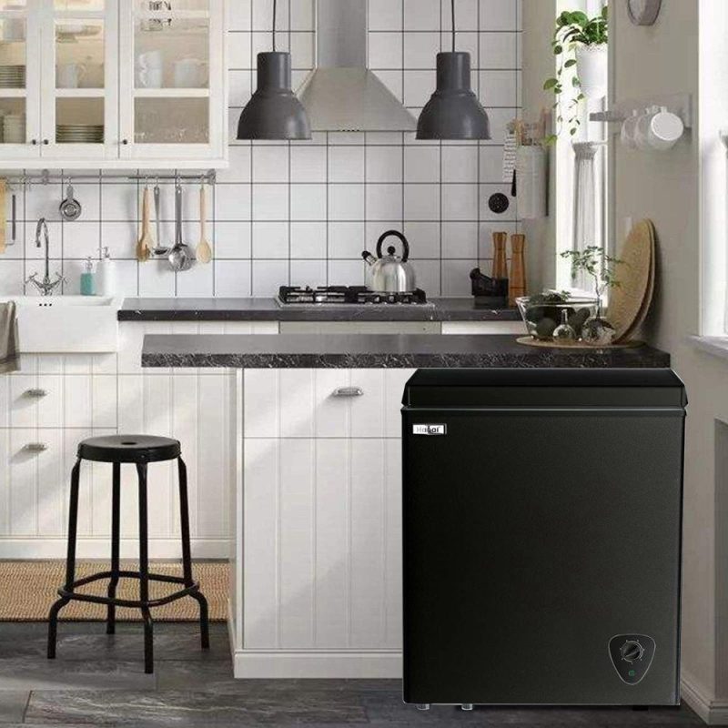 Wanai Chest Freezer, 3.5 Cubic Deep Freezer with Top Open Door and Removable Storage Basket - Image 3