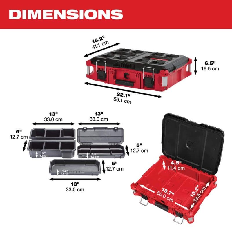 MW PACKOUT 22 in. Rolling Tool Box, 22 in. Large Tool Box and 22 in. Medium Tool Box 8426-8425-8424 - Image 2