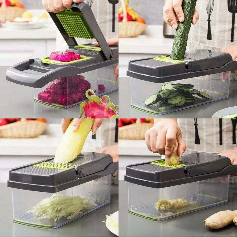 15-In-1 Vegetable Fruit Chopper, Cutter, Veggie Dicer Slicer With Container - Image 11