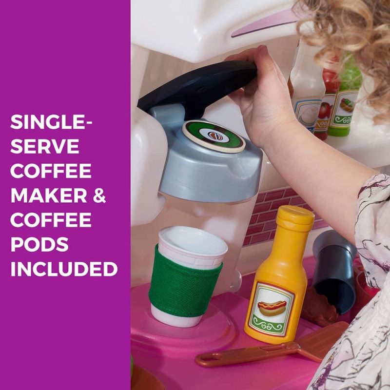 Step2 Fun with Friends Kitchen Playset for Kids with Lights, Sounds, and Pretend Appliances – Pink - Image 4