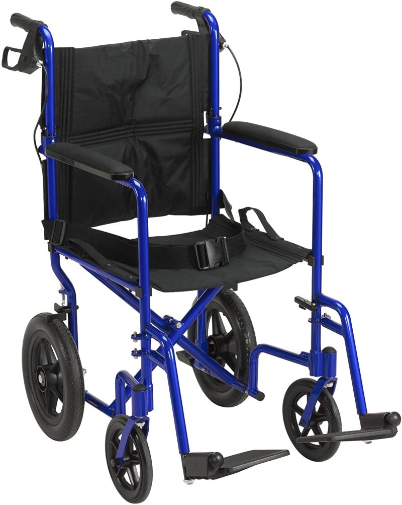 DRIVE MEDICAL EXP19LTRD LIGHTWEIGHT EXPEDITION FOLDING TRANSPORT WHEELCHAIR WITH HAND BRAKES - Image 2