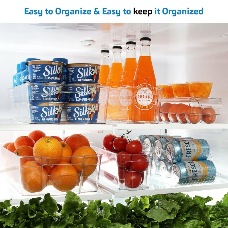 14 PC Clear Refrigerator Organizer Set, Storage Bins for Fridge, Freezer Or Pantry - Image 2