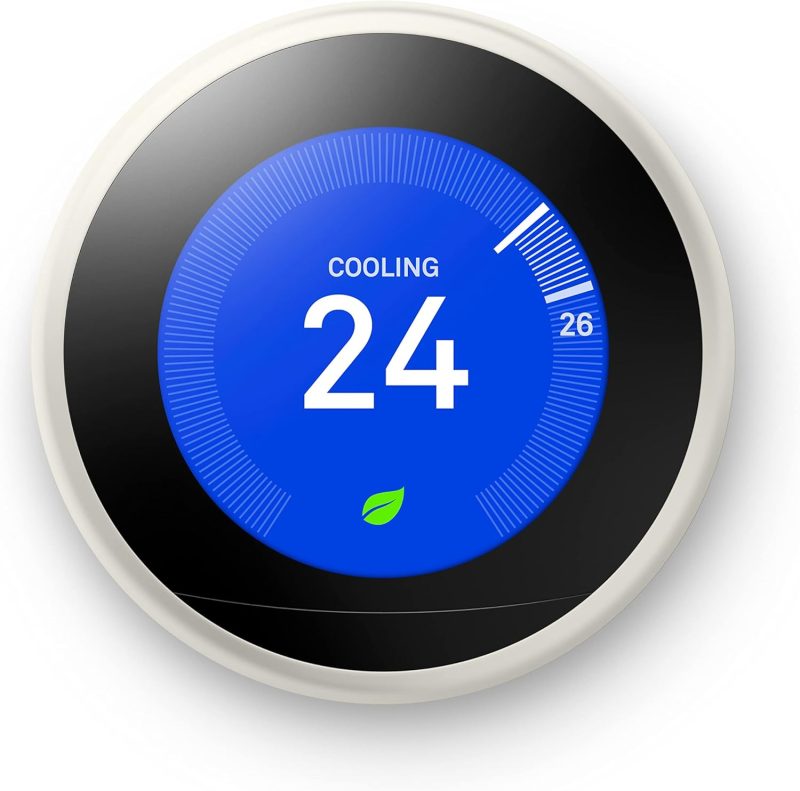 Nest 3rd Gen Learning Thermostat, Programmable Smart, Alexa Compatible, White, Wi-Fi, Energy Saving, Home Use - Image 2