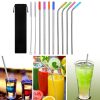 8 Pcs Stainless Steel Metal Drinking Reusable Straws + Cleaner Brush Kit - 图片 2