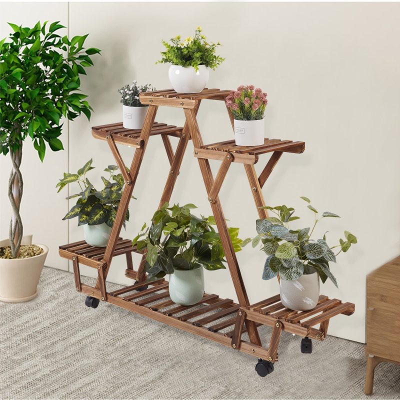 6-Tier Wooden Pyramid Shelf - Image 3