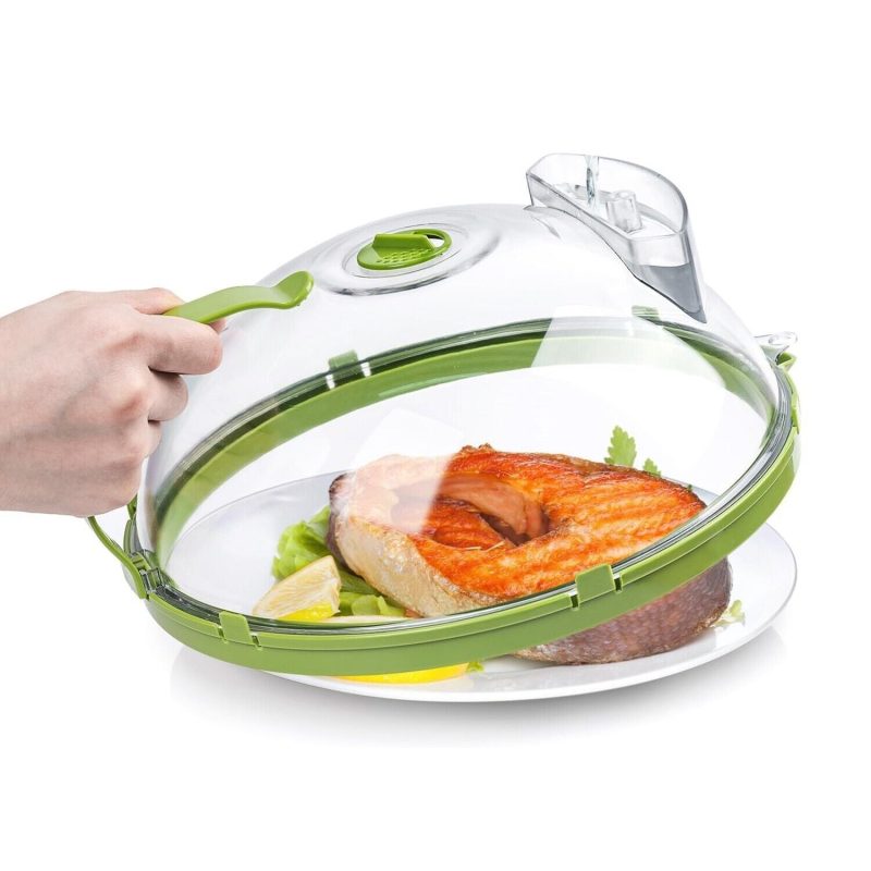 2Pcs Microwave Food Cover Splatter Proof Vented With Easy Grip Hand Protector- Heavy Duty - Image 8