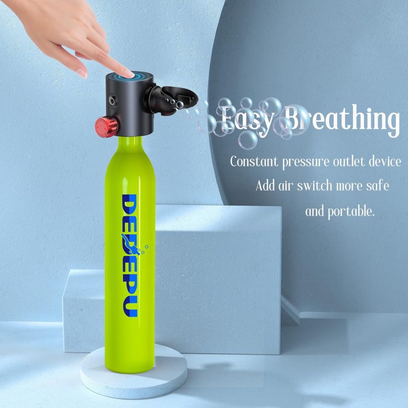 Scuba Diving Tank,0.5L Constant Pressure Mini Scuba Tank, Dive Tanks with On-Off Valve, 5-10 Minutes Underwater Capability, Portable Mini Scuba Tanks, Scuba Diving Tanks with Pump - Image 4