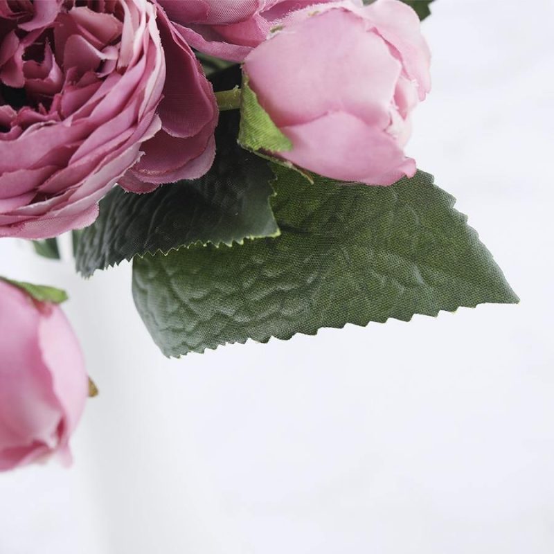 9-Piece Faux Silk Peonies Artificial Flowers - Image 5