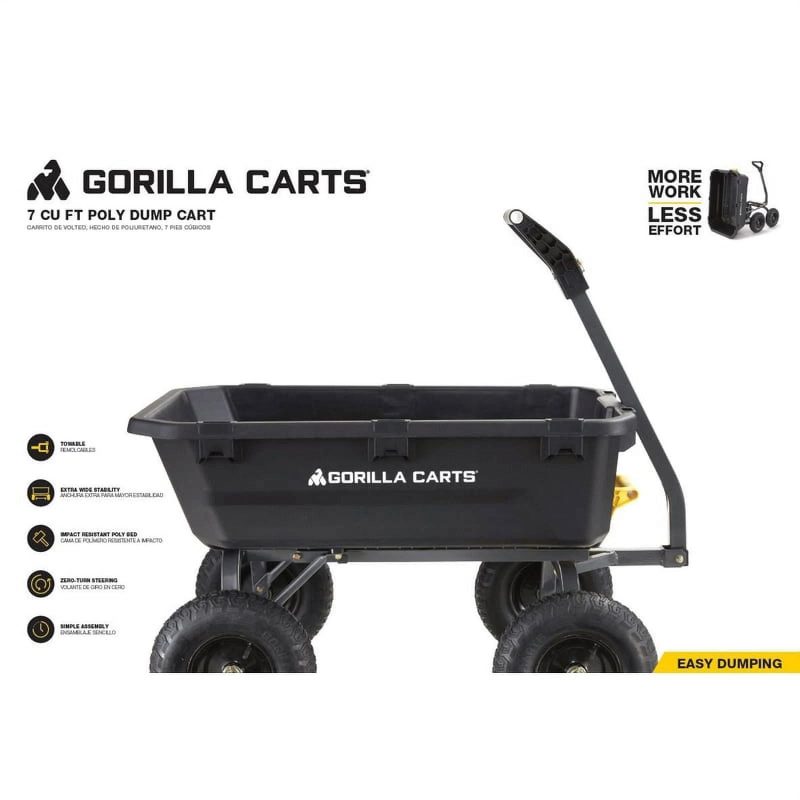Gorilla Carts 7-cu ft Poly Yard Cart | GCG-7 - MadeInUSA - Image 5