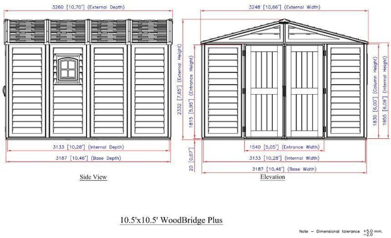 DuraMax 10.5’x13′ Woodbridge Plus Vinyl Shed with Foundation - Image 10