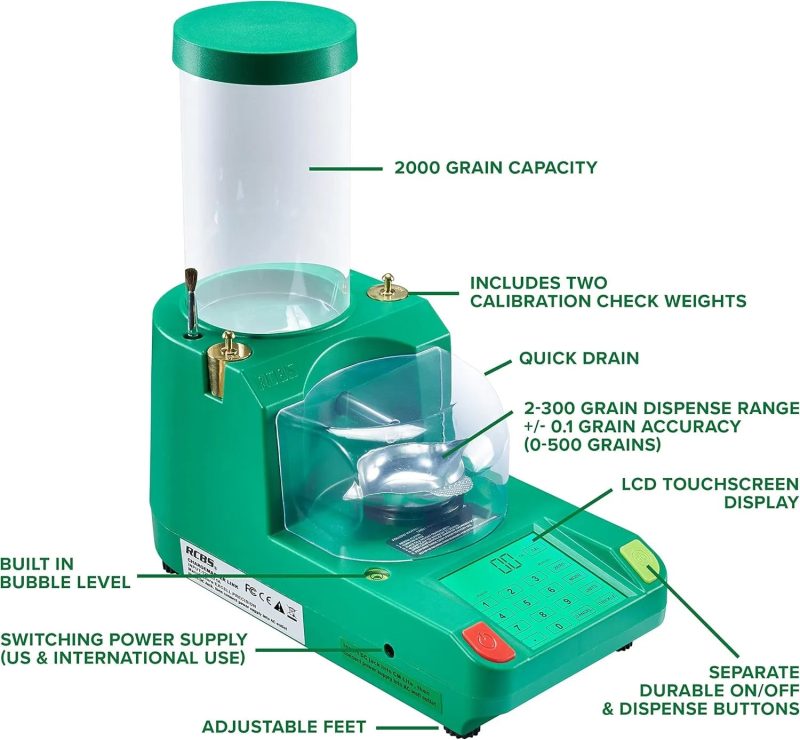 RCBS powder dispenser, Bluetooth compatible, 2000 capsules capacity, touch screen display - Image 2