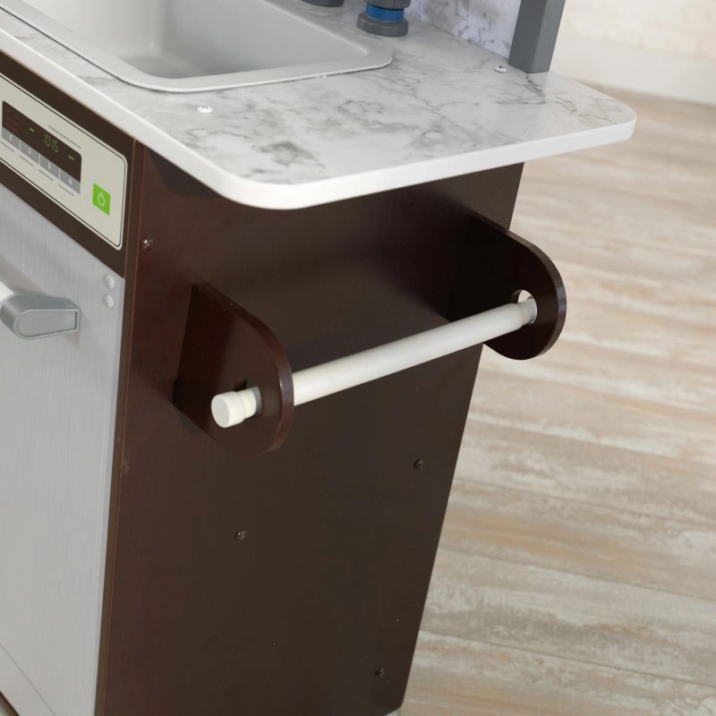 KidKraft Uptown Elite Espresso Play Kitchen with Lights and Sounds - Image 5