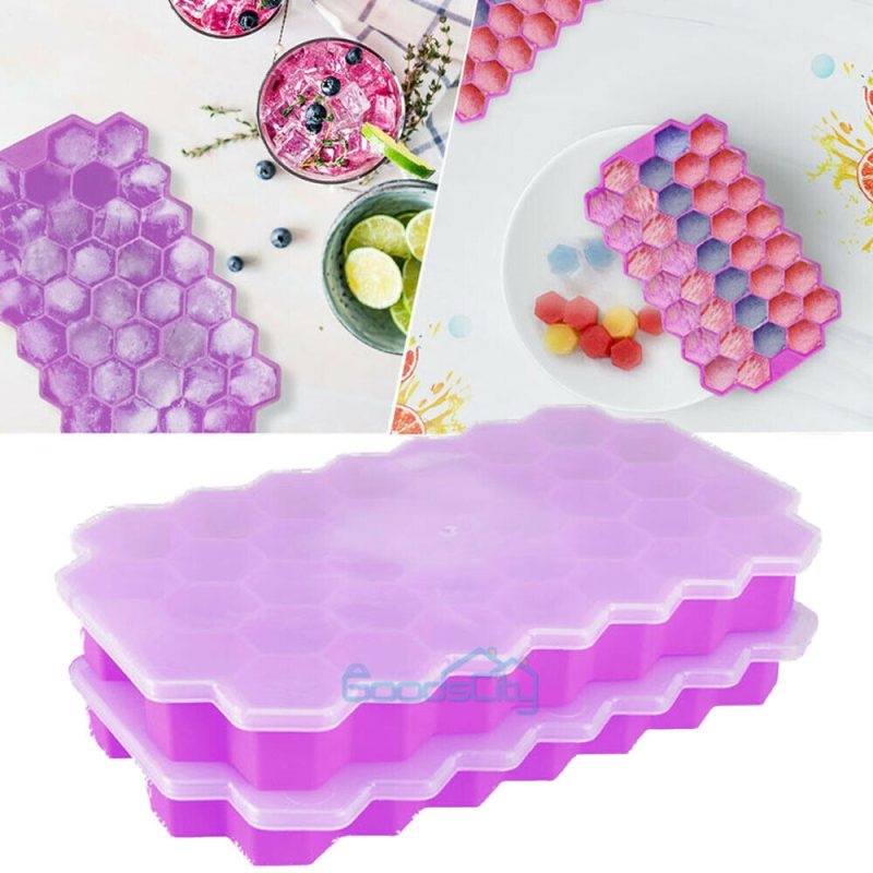 74 Case Silicone Ice Cube Tray With Lids 2-Pack - Image 6