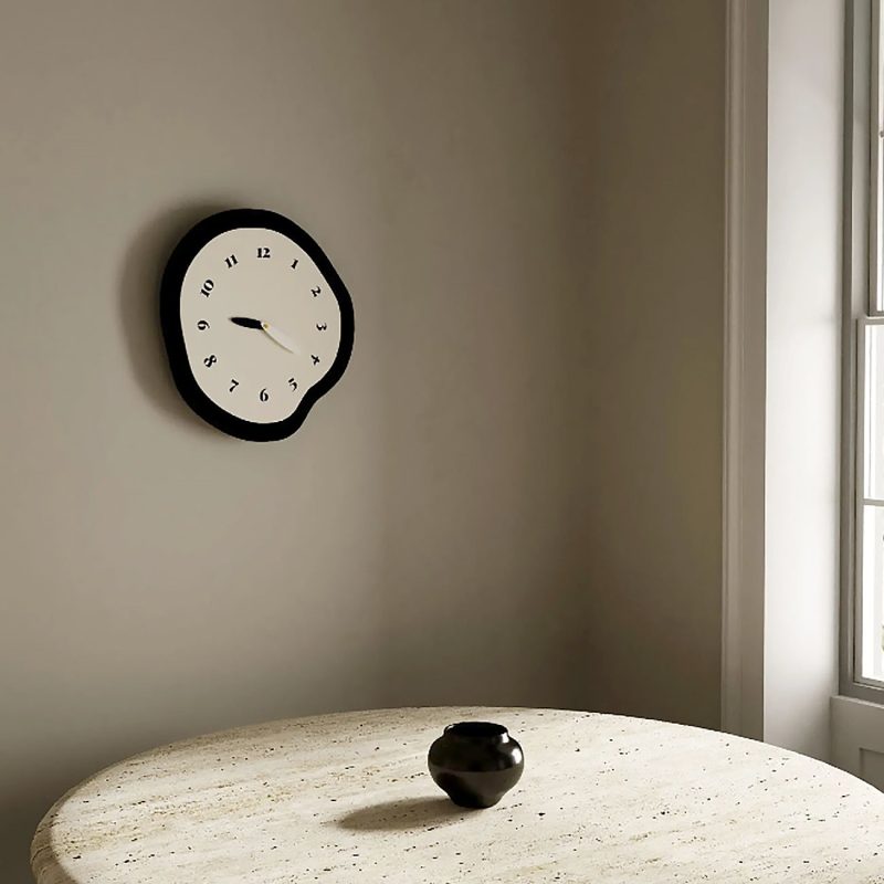 Abstract Distorted Silent Wall Clock – Modern Minimalist Pendulum Design - Image 4