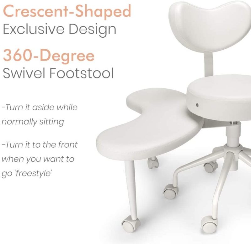 Pipersong Meditation Chair, Home Office Desk Chair, Cross Legged Chair with Lumbar Support and Adjustable Stool - Image 6