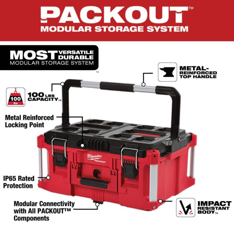MW PACKOUT 22 in. Rolling Tool Box, 22 in. Large Tool Box and 22 in. Medium Tool Box 8426-8425-8424 - Image 9