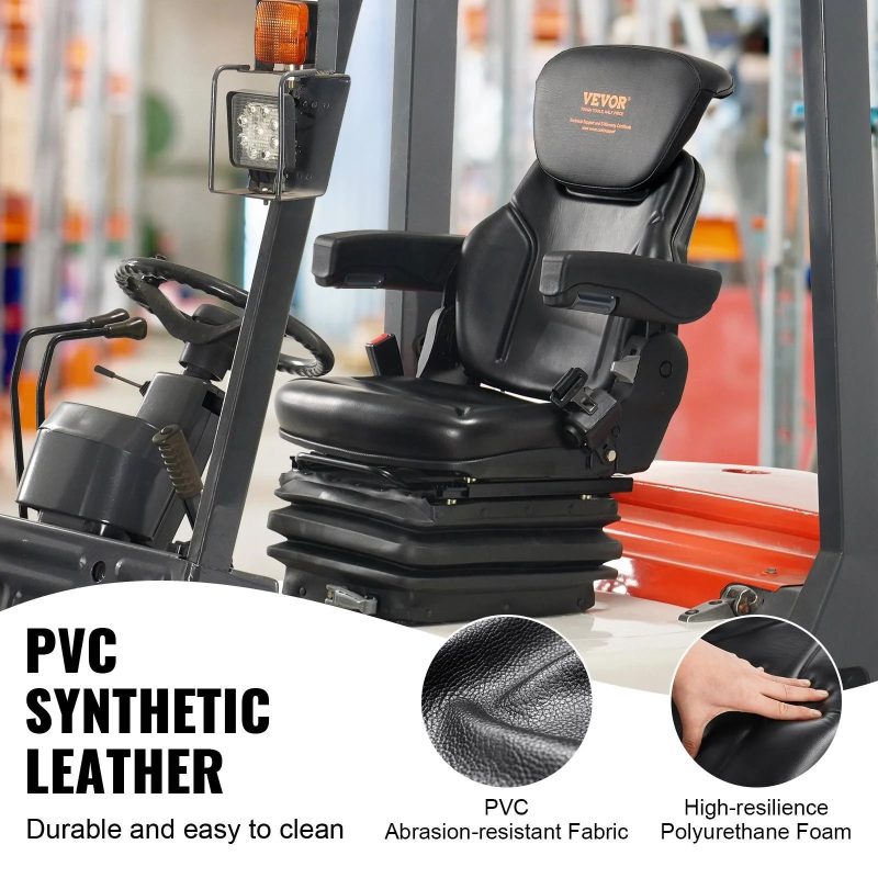 VEVOR Universal Tractor Seat Suspension Fold Down Forklift Seat with Adjustable Angle Back CCZYJZKFSAQDKKFORV0 - MadeInUSA - Image 5