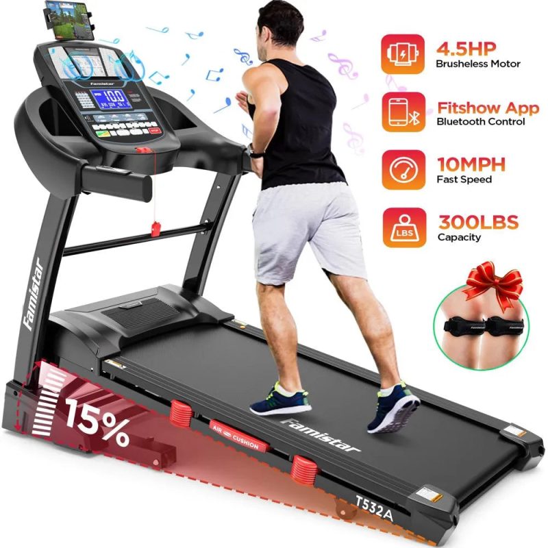 Famistar Folding Treadmill for Home with 15 Levels Auto Incline, 300LB Capcity, 10MPH Fast Speed Controls sgtnighsdesigns - Image 2