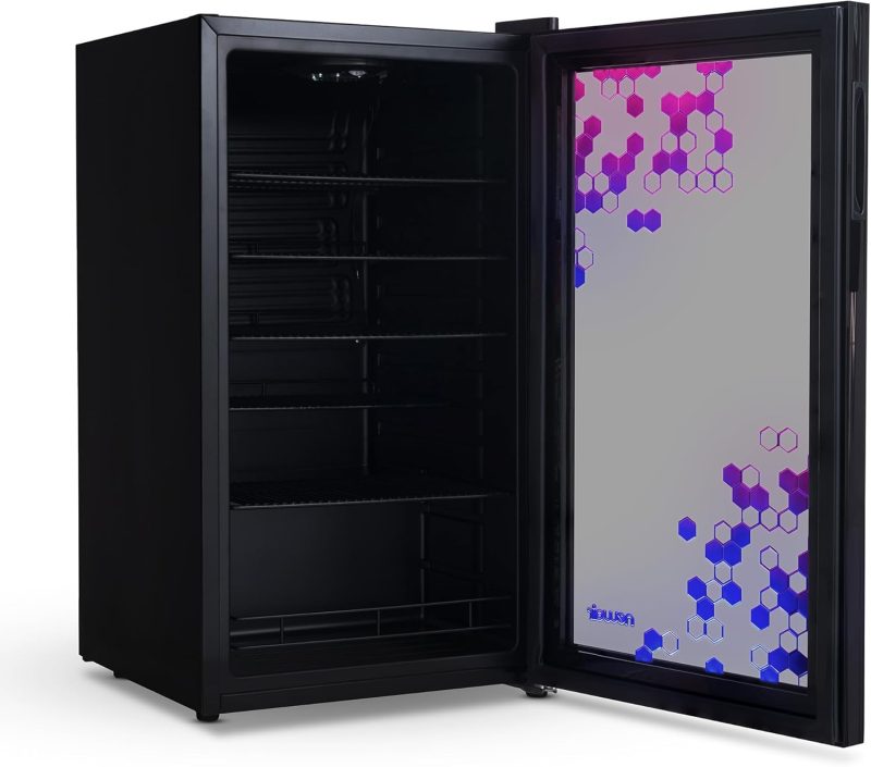 Beverage Refrigerator Cooler | 126 Cans Free Standing with Right Hinge Glass Door | Mini Fridge Beverage Organizer Perfect For Beer, Wine, Soda, And Cooler Drinks - Image 22