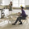 COSCO 5-Piece Folding Dining Set with Card Table and 4 Fabric Padded Chairs, Tan - Image 2