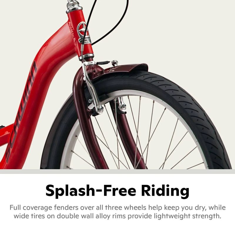 Schwinn Meridian Deluxe Adult Tricycle Bike, Three Wheel Cruiser, 26-inch Wheels, Low Step-Through Aluminum Frame, Adjustable Handlebars, Large - MadeInUSA - Image 7