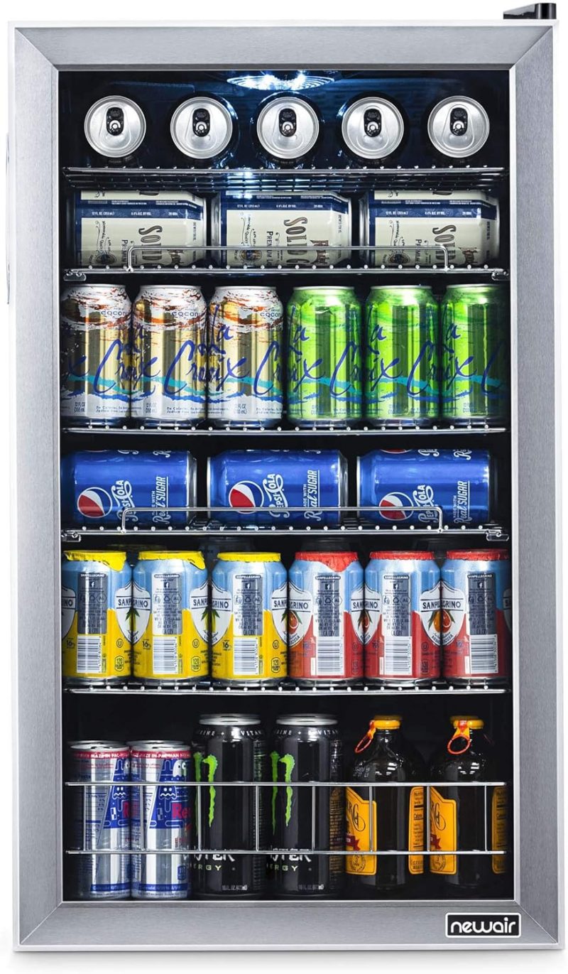 Beverage Refrigerator Cooler | 126 Cans Free Standing with Right Hinge Glass Door | Mini Fridge Beverage Organizer Perfect For Beer, Wine, Soda, And Cooler Drinks - Image 32