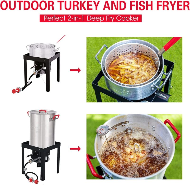 CreoleFeast TFS3010 Propane 30 Qt. Turkey and 10 Qt. Fish Fryer Boiler Steamer Set - Image 5