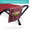 Best Choice Products Outdoor Hammock Bed with Stand for Patio, Backyard, Garden, Poolside w/Weather-Resistant Polyester, 500LB Weight Capacity, Pillow, Storage Pockets - Red - Image 5