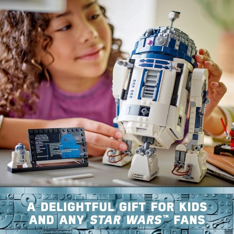LEGO Star Wars R2-D2 Brick Built Droid Figure, Collectible Star Wars Room Décor with Exclusive 25th Anniversary Minifigure Darth Malak, Creative Play Gift Idea for Kids or Fans Ages 10 and Up, 75379 - Image 5