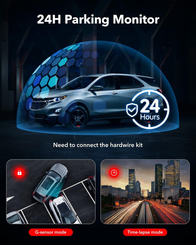 REDTIGER Dash Cam Front Rear, 4K/2.5K Full HD Dash Camera for Cars - Image 5