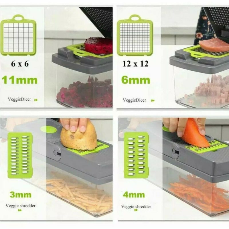 15-In-1 Vegetable Fruit Chopper, Cutter, Veggie Dicer Slicer With Container - Image 8