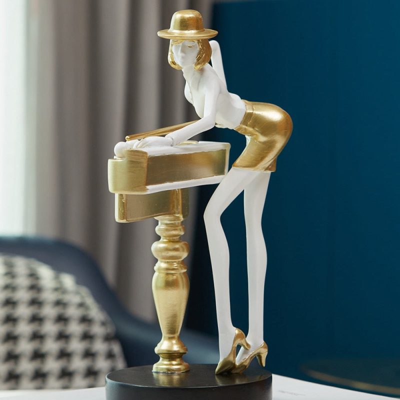 Abstract Golden Snooker Player Figurines - Image 7