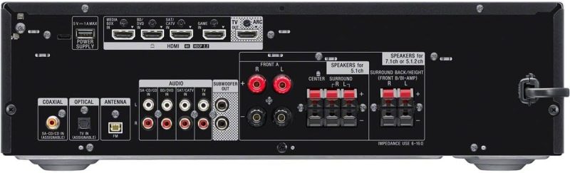 Surround Sound Home Theater AV Receiver: 4K HDR, Dolby Atmos & Bluetooth Black - Image 4