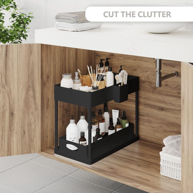 1 Pack or 2 Pack Under Sink Organizers with 2 Tier Sliding Drawers - Image 11