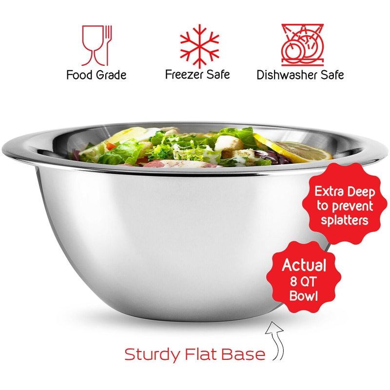 14 Pieces Stainless Steel Mixing Bowls With Measuring Cups and Spoons - Image 7