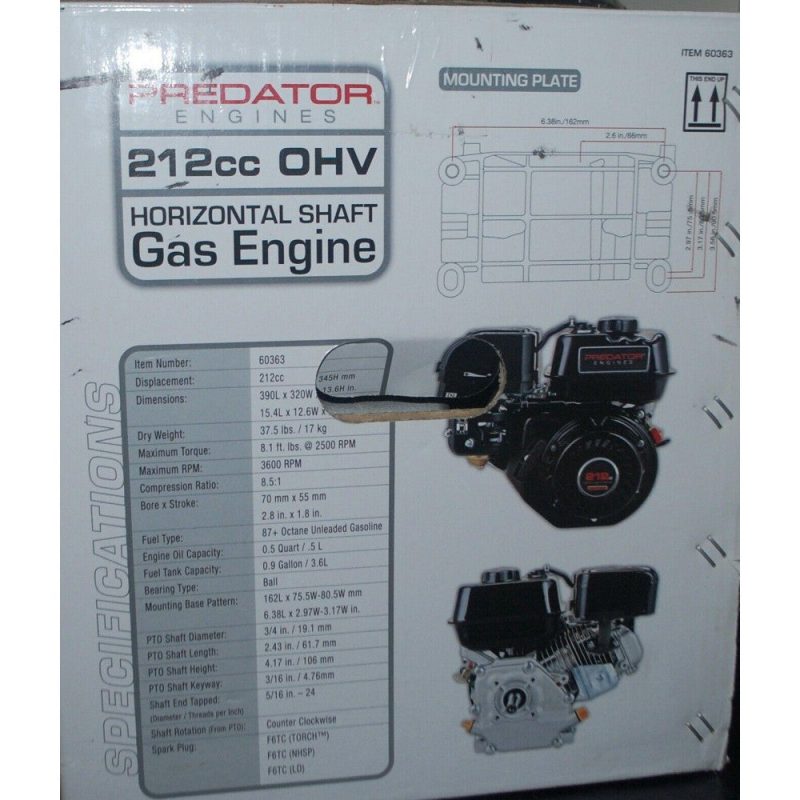 Predator Horizontal Shaft Engine – 6.5 HP, 212cc - Image 2