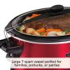 Hamilton Beach 7 Quart Stay or Go Programmable Slow Cooker with Party Dipper, Red, 33478 - Image 3