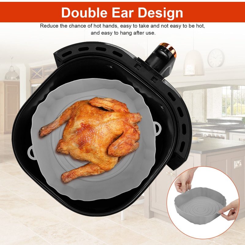 2 Pcs Air Fryer Silicone Pot Baskets Liners, Non-Stick & Oven Safe - Image 6