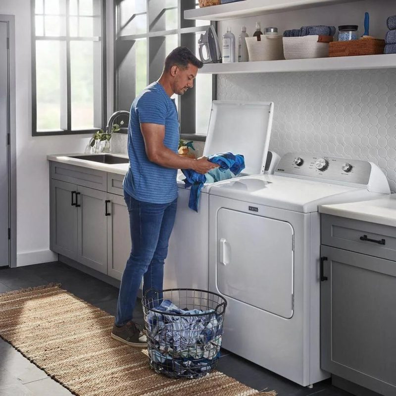 Maytag - 7.0 Cu. ft. Electric Dryer with Wrinkle Prevent - White - MadeInUSA - Image 7