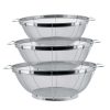 3pcs Premium Stainless Steel Colander Set- 3, 4 And 5 Quart
