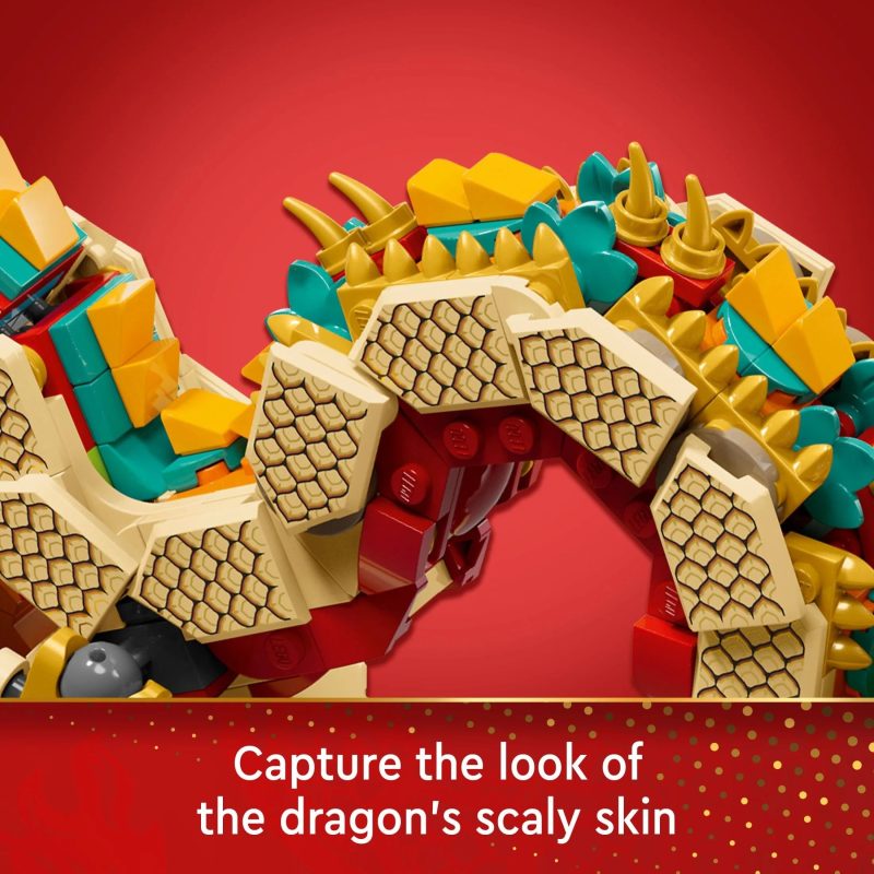 LEGO Spring Festival Auspicious Dragon Buildable Figure, Educational Toy for Kids, Dragon Toy Building Set, Great Spring Festival Decoration or Unique Gift for Boys and Girls Ages 10 and Up, 80112 - Image 4