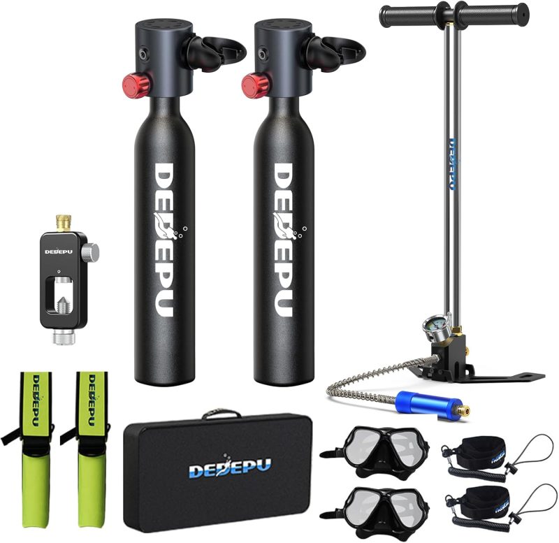 Scuba Diving Tank,0.5L Constant Pressure Mini Scuba Tank, Dive Tanks with On-Off Valve, 5-10 Minutes Underwater Capability, Portable Mini Scuba Tanks, Scuba Diving Tanks with Pump - Image 2