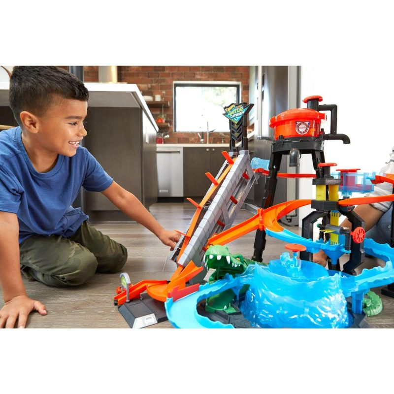 Hot Wheels Ultimate Gator Car Wash Play Set with Color Shifters Car - 图片 2