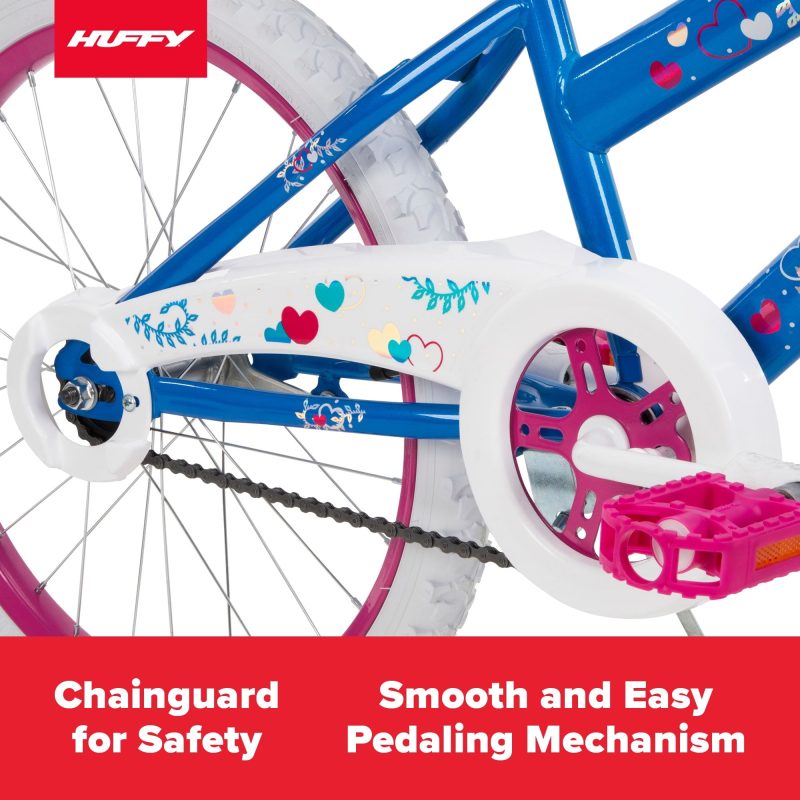 Huffy Sea Star Kids Bike, 20′′ Wheels, Ages 5-12, Blue/Pink, Steel Frame, Coaster Brake, Streamers - 图片 3