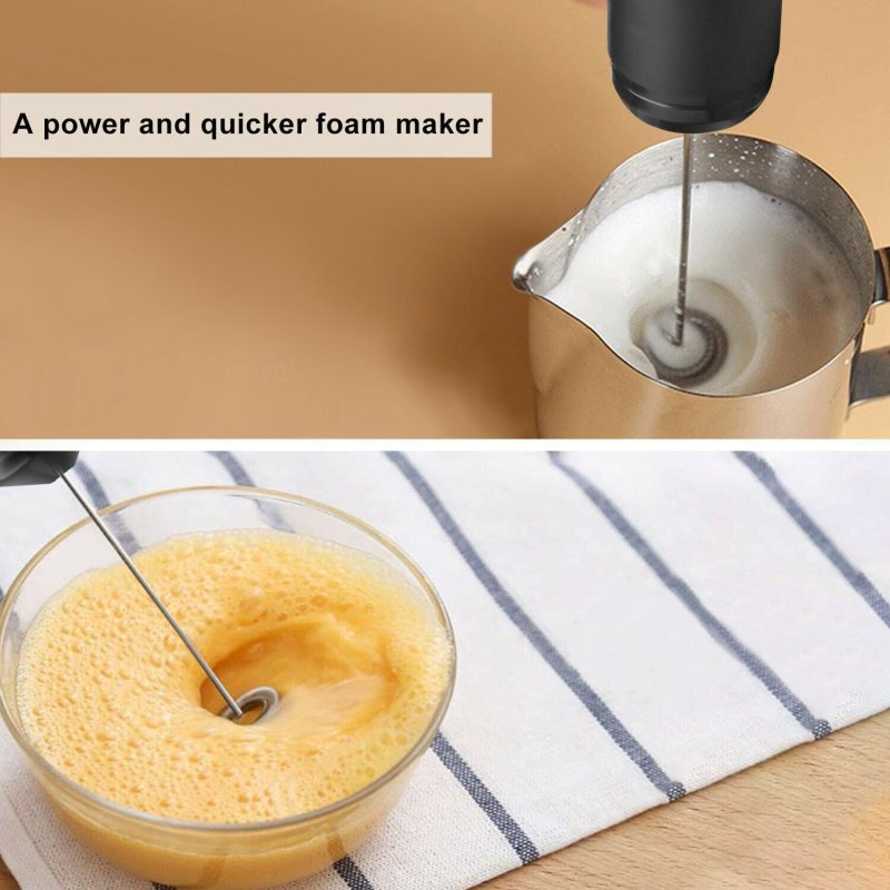 3 Pc Handheld Electric Milk Frother and Egg Beater, USB Charged - Image 17