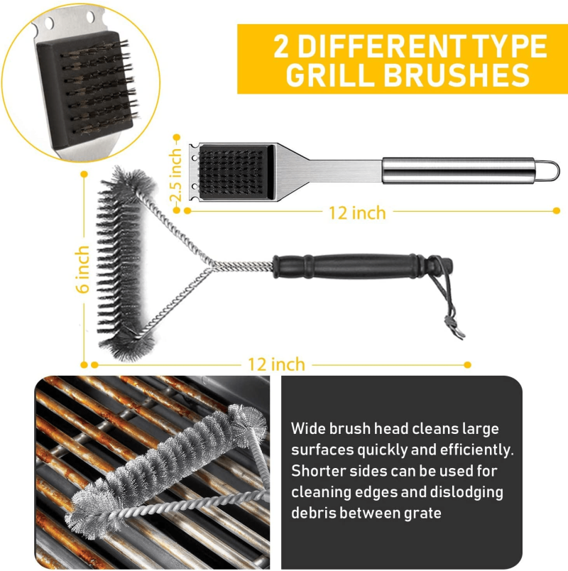 34 Pcs BBQ Grill Accessories Tools Set, 16 Inches Stainless Steel Grilling Tools With Carry Bag - Image 7