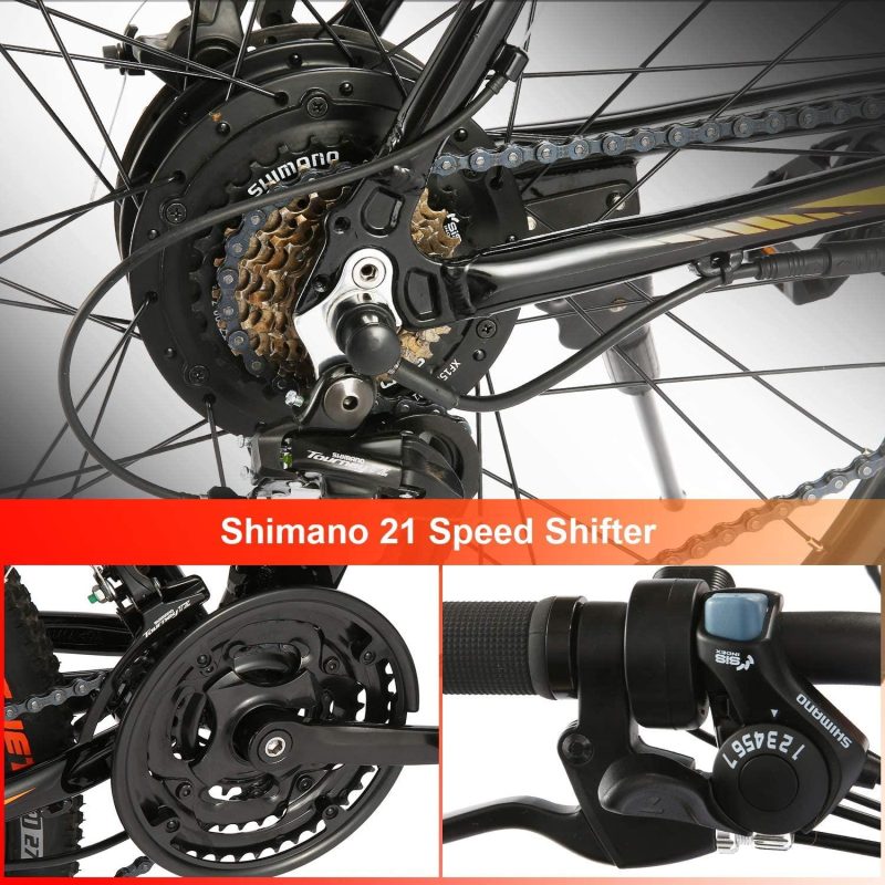 ANCHEER Electric Bike Electric Mountain Bike 350W Ebike 26” Electric Bicycle, 20MPH Adults Ebike with Removable 7.8/10.4Ah Battery, Professional 21 Speed Gears - Image 4