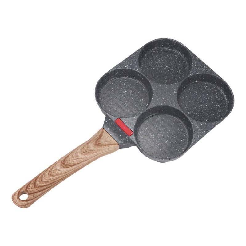 4 Hole Omelet Pan- Burger, Egg, Ham, Pancake Maker With Free Brush & Spatula - Image 3